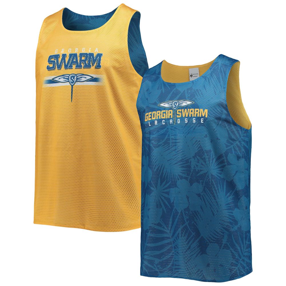 Men's FOCO Yellow/Navy Georgia Swarm Reversible Mesh Tank Top