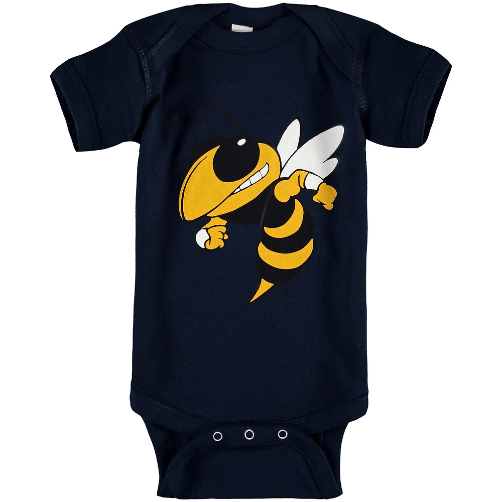 Infant Navy Georgia Tech Yellow Jackets Big Logo Bodysuit