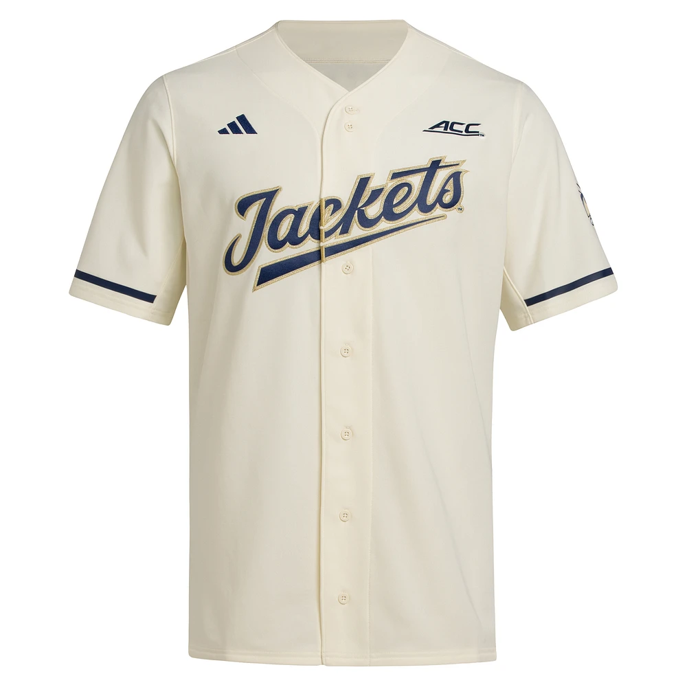 Men's adidas  Cream Georgia Tech Yellow Jackets Replica Baseball Jersey