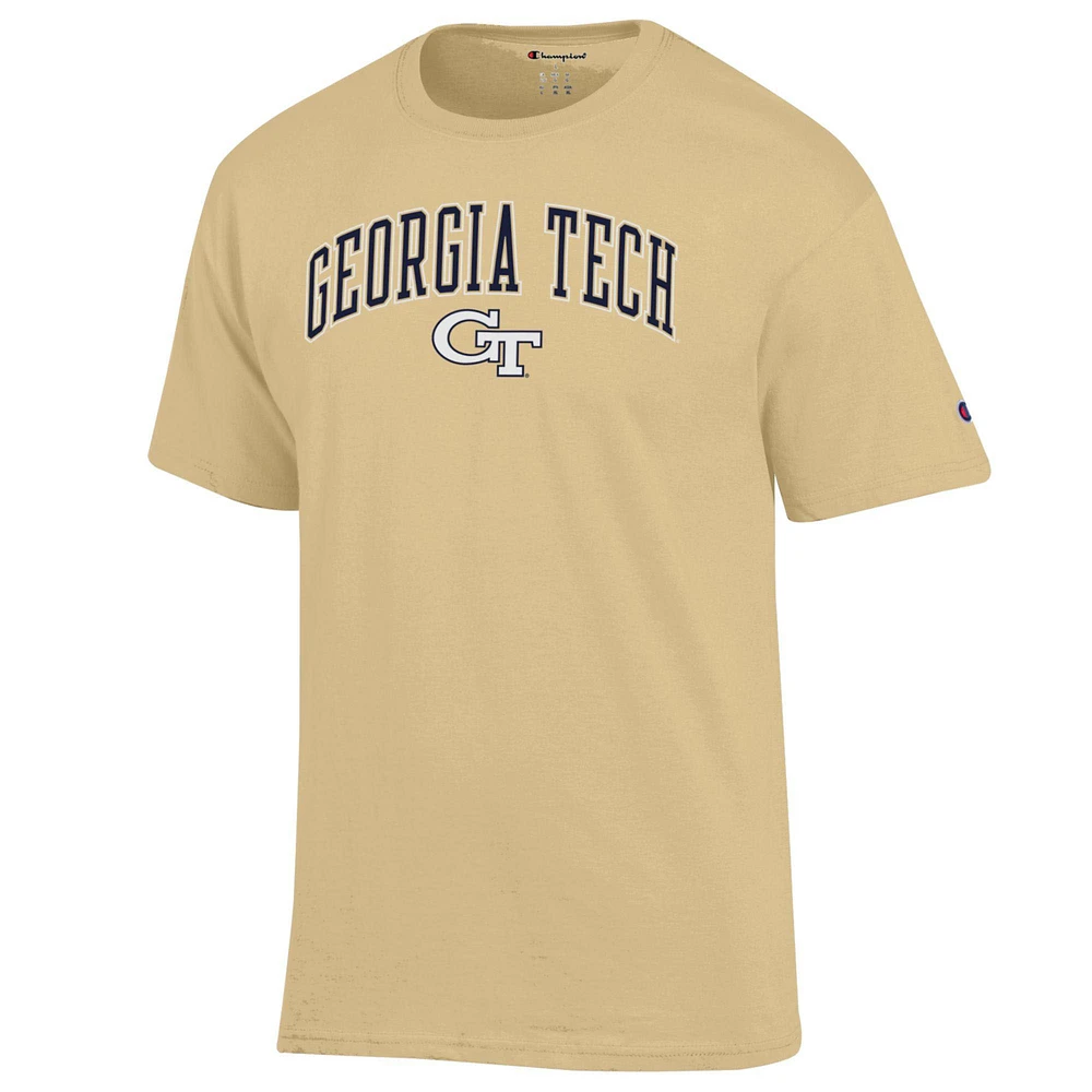 Men's Champion  Gold Georgia Tech Yellow Jackets Arch Over Logo T-Shirt