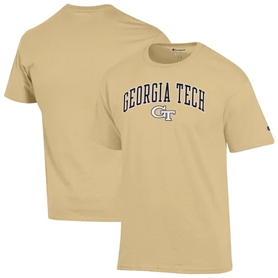 Men's Champion  Gold Georgia Tech Yellow Jackets Arch Over Logo T-Shirt