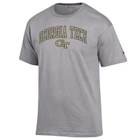 T-shirt à logo Arch Over de Georgia Tech pour homme Champion Heather Grey