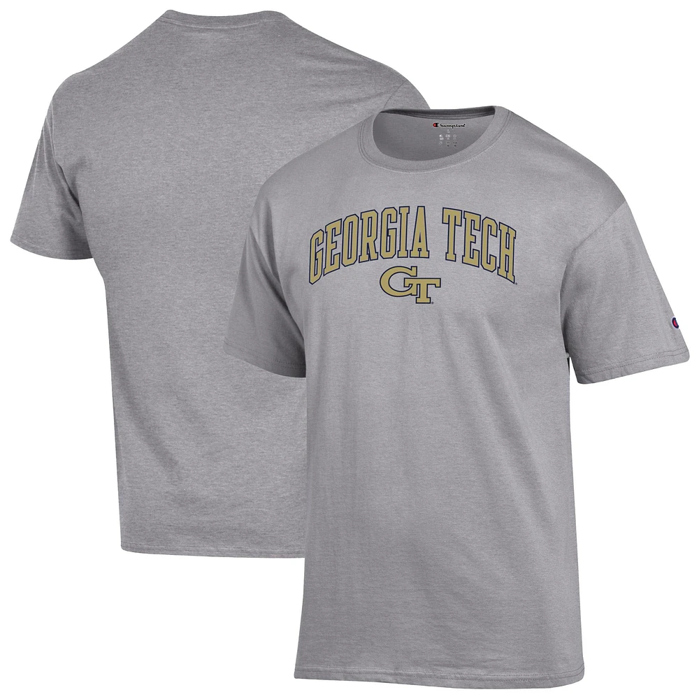 T-shirt à logo Arch Over de Georgia Tech pour homme Champion Heather Grey