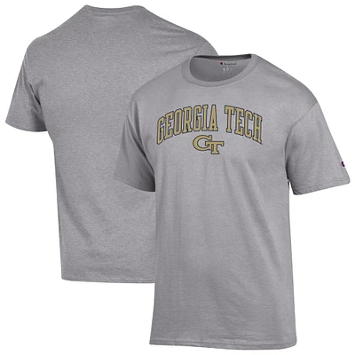 T-shirt à logo Arch Over de Georgia Tech pour homme Champion Heather Grey