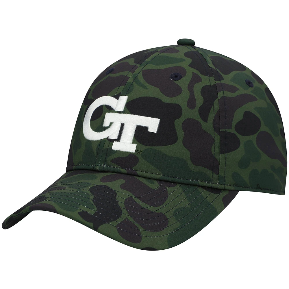 Hommes adidas Camo Georgia Tech Yellow Jackets Military Appreciation Slouch Primegreen Ajustable Chapeau