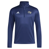 Men's adidas Navy Georgia Tech Yellow Jackets 2024 Coaches Sideline Quarter-Zip Top