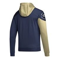 Sweat à capuche pour homme adidas Georgia Tech Yellow Jackets Block Stadium bleu marine