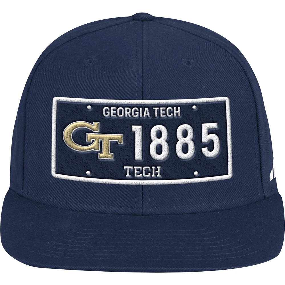 Casquette Snapback pour Homme adidas Georgia Tech Yellow Jackets Bleu Marine