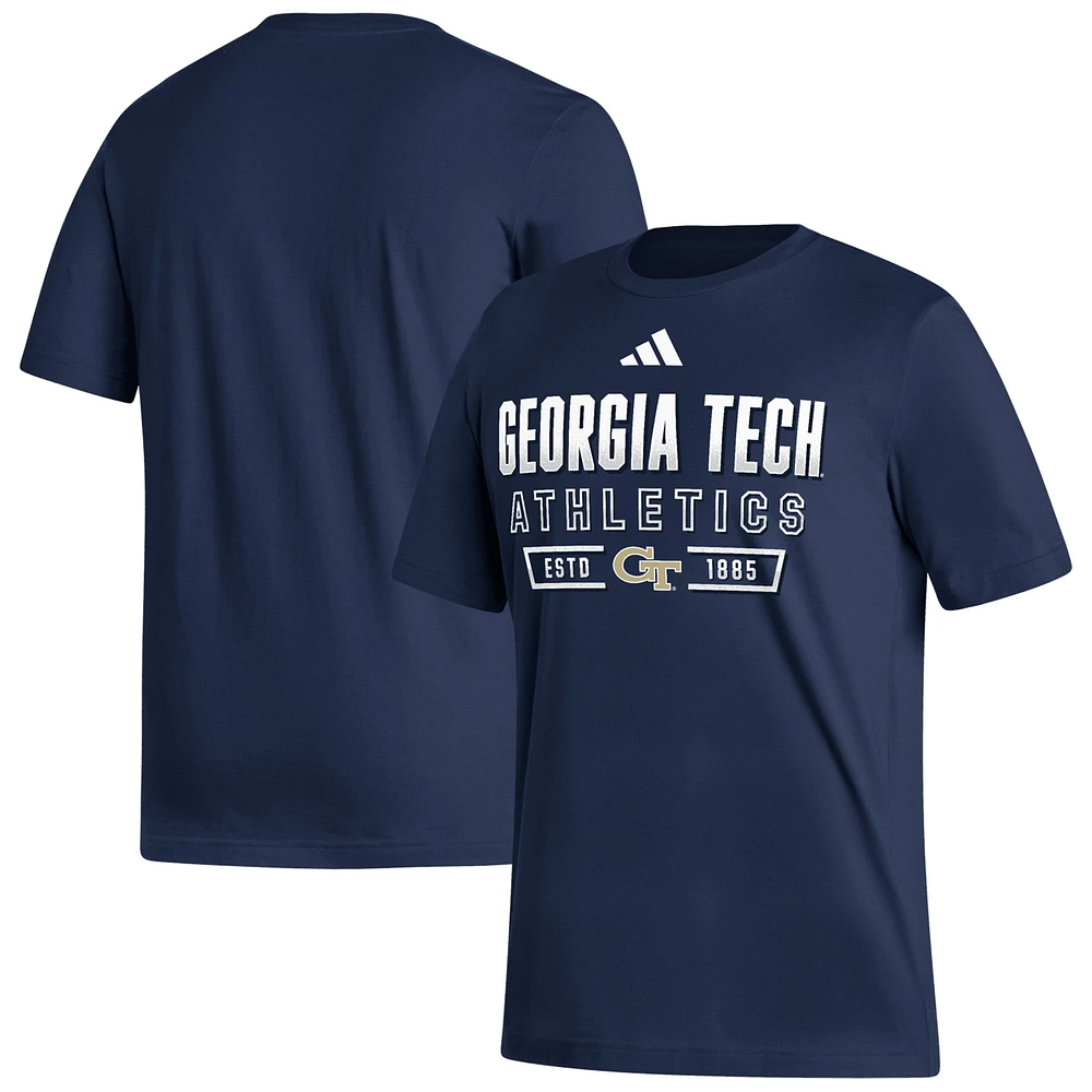 T-shirt Head of Class Fresh pour homme adidas Navy Georgia Tech Yellow Jackets