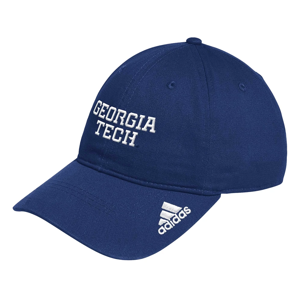 Casquette ajustable souple avec inscription Georgia Tech Yellow Jackets pour homme adidas Navy