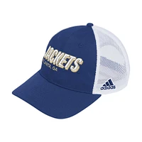 Men's adidas Navy Georgia Tech Yellow Jackets Mascot Block Letter Slouch Trucker Adjustable Hat