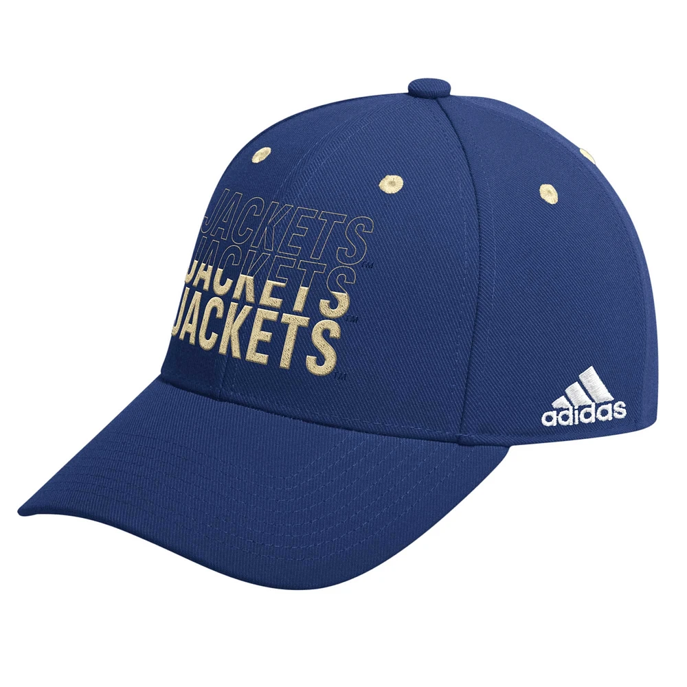 adidas Navy Georgia Tech Yellow Jackets Seasonal Half Font Casquette réglable pour hommes