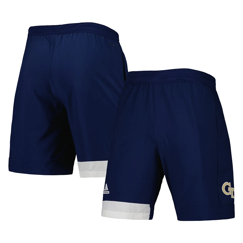 Short d'entraînement adidas Georgia Tech Yellow Jackets pour hommes, bleu marine