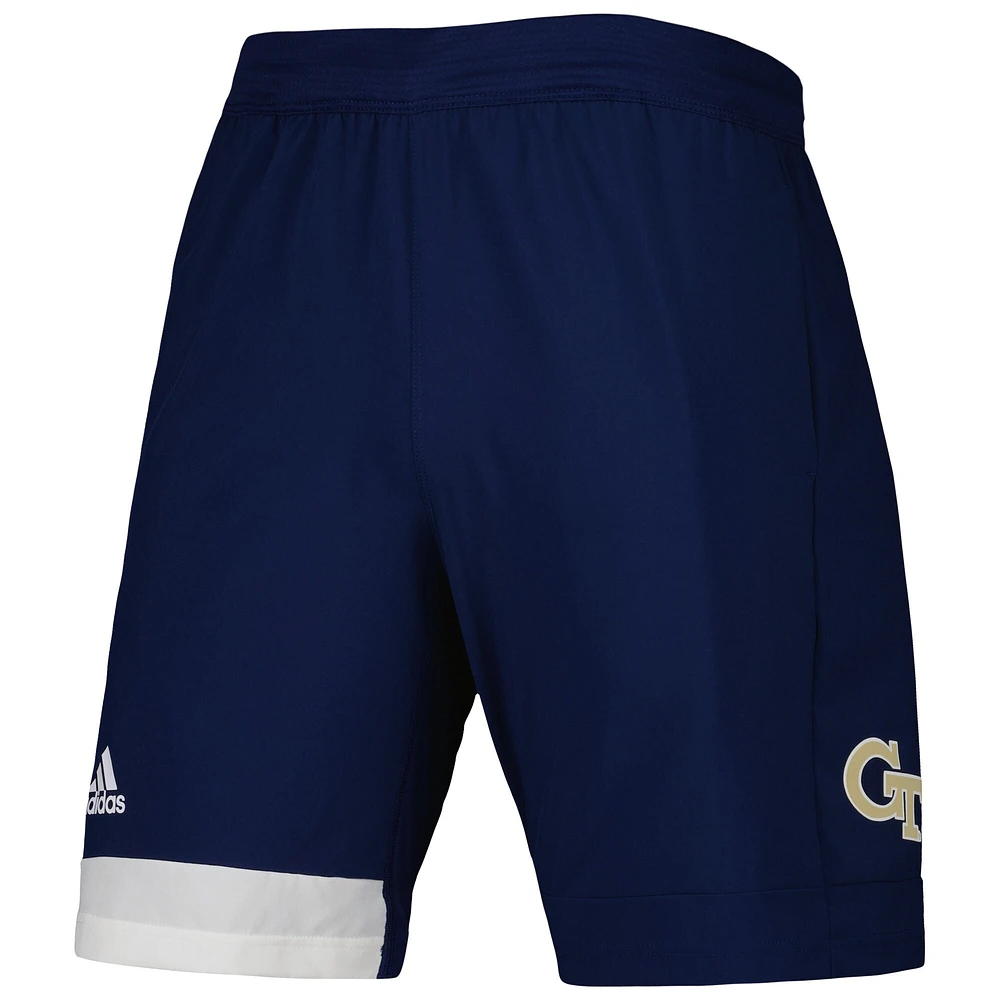 Short d'entraînement adidas Georgia Tech Yellow Jackets pour hommes, bleu marine