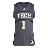 Men's adidas #1 Gray Georgia Tech Yellow Jackets Replica Swingman Jersey