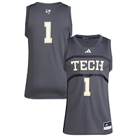 Men's adidas #1 Gray Georgia Tech Yellow Jackets Replica Swingman Jersey