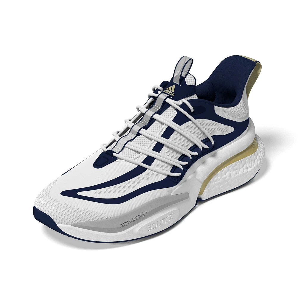 Men's adidas White/Navy Georgia Tech Yellow Jackets Alphaboost V1 Sustainable BOOST Shoes