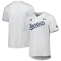 Maillot de baseball l'équipe adidas GA Tech Yellow Jackets pour hommes, blanc