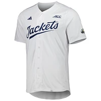 Maillot de baseball l'équipe adidas GA Tech Yellow Jackets pour hommes, blanc