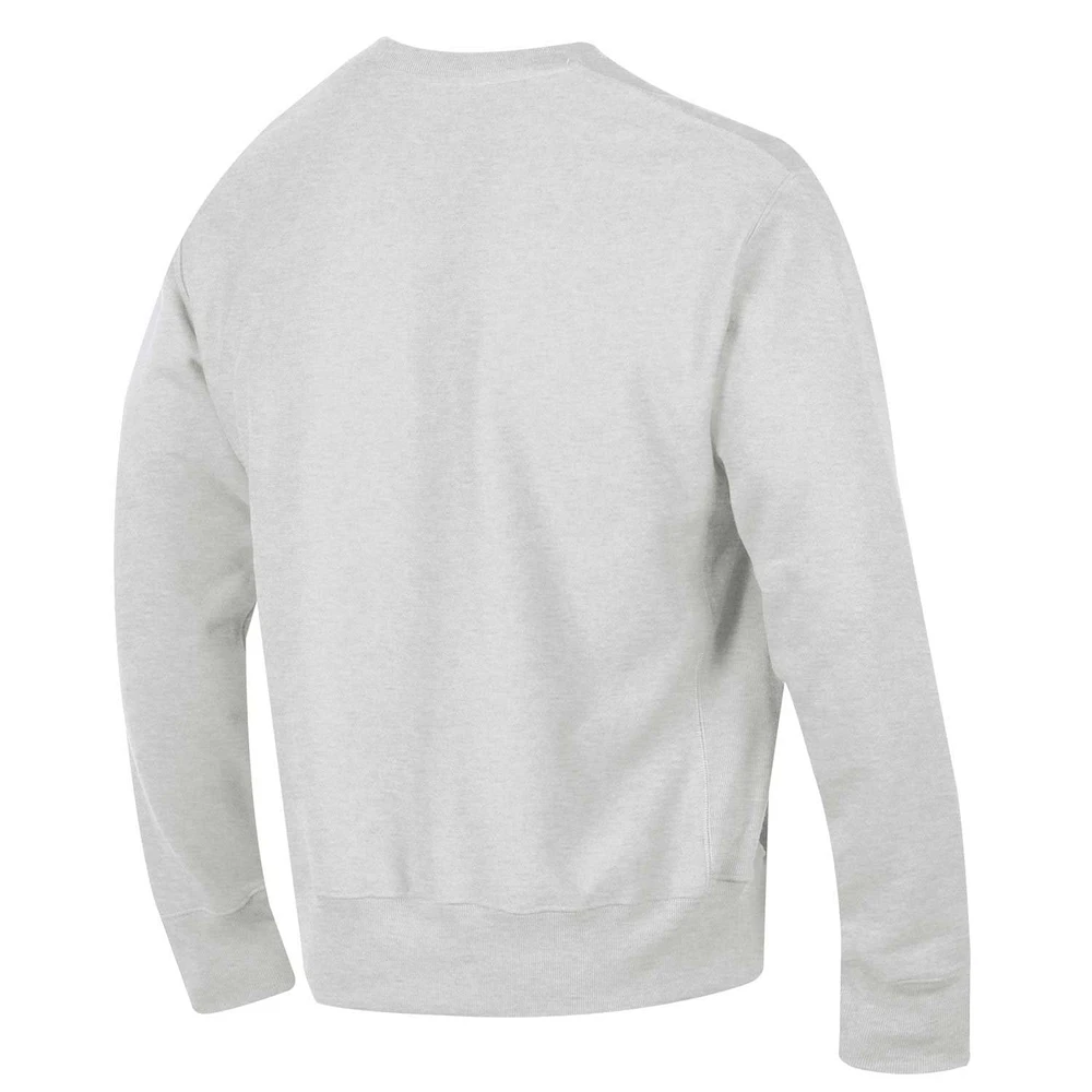 Men's Champion Gray Georgia Tech Yellow Jackets Arch Over Logo Reverse Weave Pullover Sweatshirt