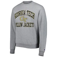 Men's Champion Heather Gray Georgia Tech Yellow Jackets High Motor Pullover Sweatshirt