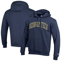 Men's Champion  Navy Georgia Tech Yellow Jackets Basic Arch Fleece Pullover Hoodie