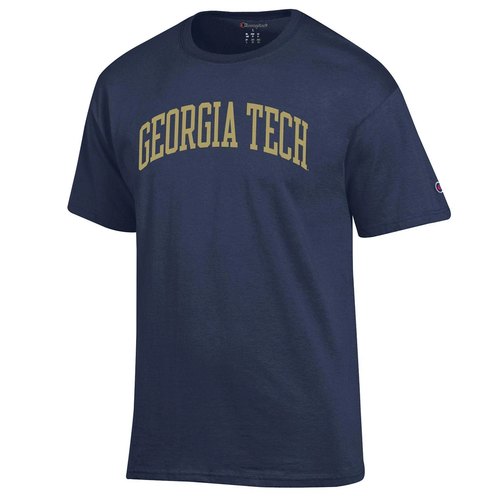 Men's Champion  Navy Georgia Tech Yellow Jackets Basic Arch T-Shirt