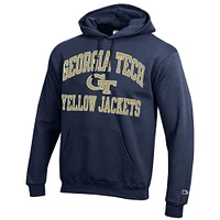 Men's Champion Navy Georgia Tech Yellow Jackets High Motor Pullover Hoodie