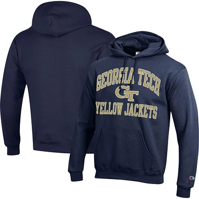 Sweat à capuche Champion Navy Georgia Tech Yellow Jackets High Motor pour homme