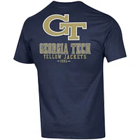 T-shirt Champion Navy Georgia Tech Yellow Jackets Stack 2-Hit pour homme