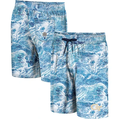 Men's Colosseum Blue Georgia Tech Realtree Aspect Ohana Swim Shorts