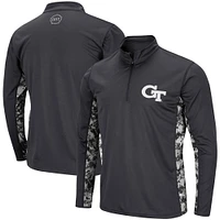 Colosseum Charcoal Georgia Tech Yellow Vestes pour hommes OHT Military Appreciation Digital Camo Lightweight Quarter-Zip Pullover