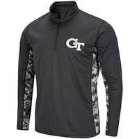 Colosseum Charcoal Georgia Tech Yellow Vestes pour hommes OHT Military Appreciation Digital Camo Lightweight Quarter-Zip Pullover