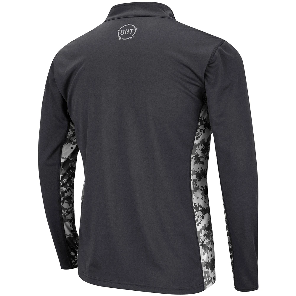 Colosseum Charcoal Georgia Tech Yellow Vestes pour hommes OHT Military Appreciation Digital Camo Lightweight Quarter-Zip Pullover