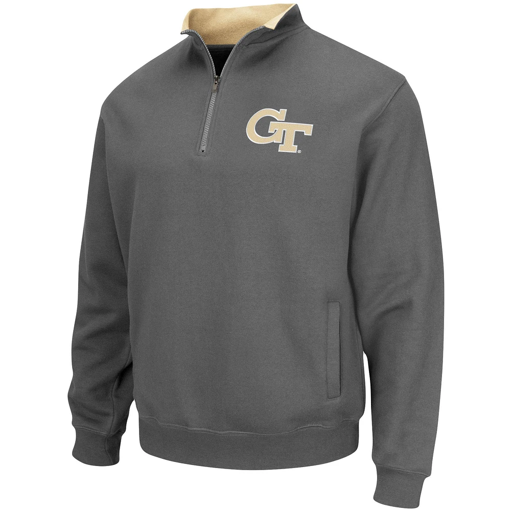 Men's Colosseum Charcoal Georgia Tech Yellow Jackets Tortugas Logo Quarter-Zip Pullover Jacket