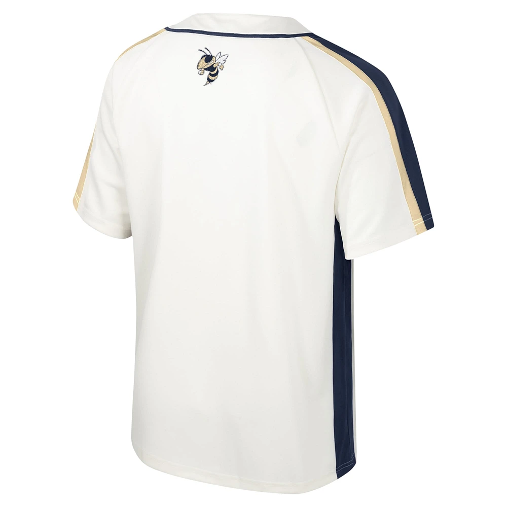 Men's Colosseum Cream Georgia Tech Yellow Jackets Ruth Button-Up Baseball Jersey