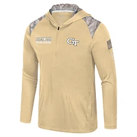 Men's Colosseum Gold Georgia Tech Yellow Jackets OHT Military Appreciation Quarter-Zip Hoodie Jacket
