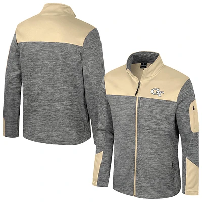 Veste zippée intégrale pour homme Colosseum Grey/Gold Georgia Tech Yellow Jackets