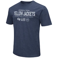 Men's Colosseum Heather Navy Georgia Tech Yellow Jackets OHT Military Appreciation Flag 2.0 T-Shirt