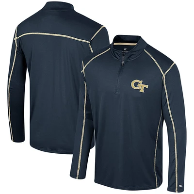 Colosseum Navy Georgia Tech Yellow Jackets Cameron Coupe-vent à quart de zip pour homme