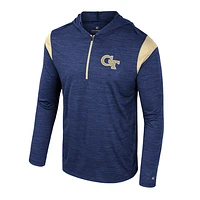 Coupe-vent à demi-zip Dozer pour homme Colosseum Navy Georgia Tech Yellow Jackets