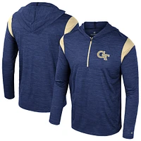 Coupe-vent à demi-zip Dozer pour homme Colosseum Navy Georgia Tech Yellow Jackets