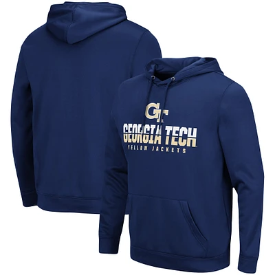 Men's Colosseum Navy Georgia Tech Yellow Jackets Lantern Pullover Hoodie