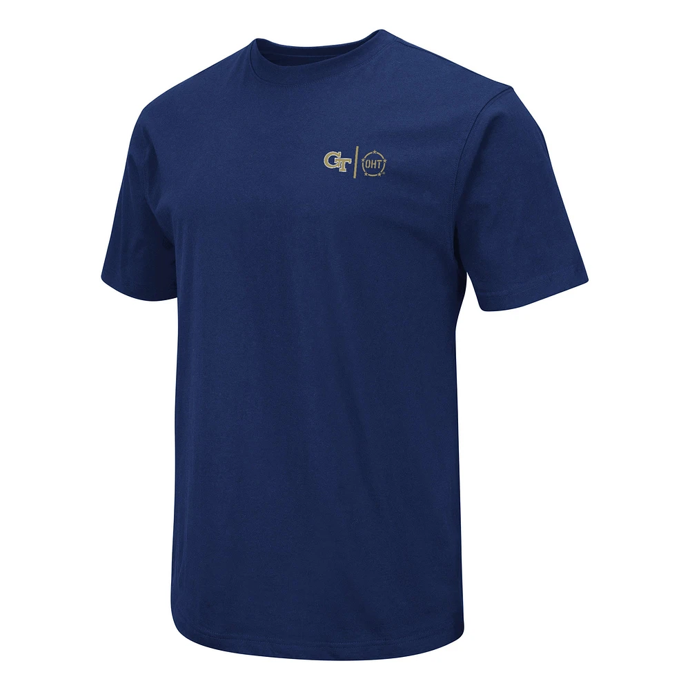 Colosseum Navy Georgia Tech Yellow Jackets OHT T-shirt d'appréciation militaire pour homme