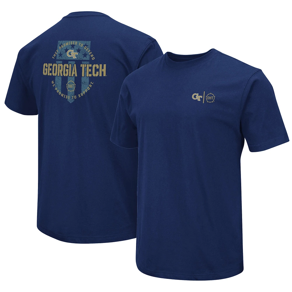 Colosseum Navy Georgia Tech Yellow Jackets OHT T-shirt d'appréciation militaire pour homme