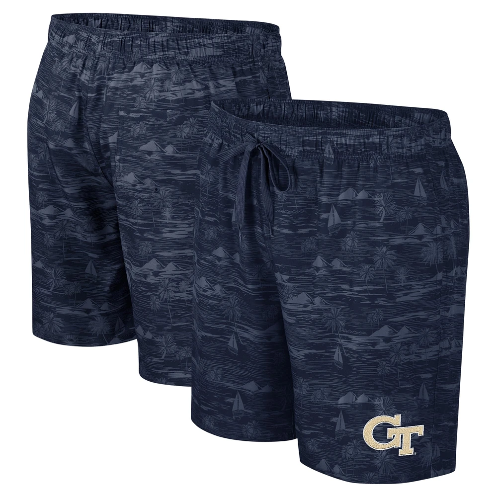 Men's Colosseum Navy Georgia Tech Yellow Jackets Ozark Swim Shorts