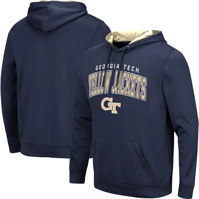 Men's Colosseum Navy Georgia Tech Yellow Jackets Resistance Pullover Hoodie