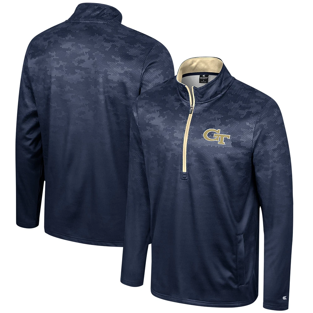 Men's Colosseum Navy Georgia Tech Yellow Jackets The Machine Half-Zip Jacket