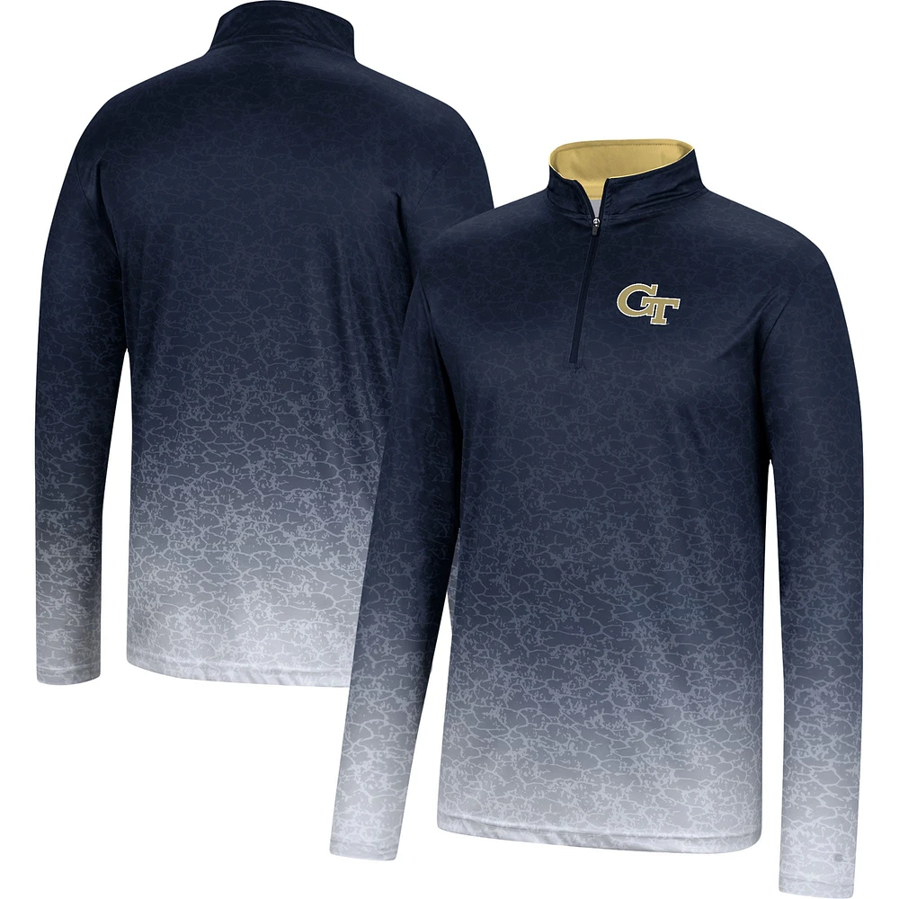 Men's Colosseum Navy Georgia Tech Yellow Jackets Walter Quarter-Zip Windshirt