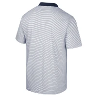 Men's Colosseum White/Navy Georgia Tech Yellow Jackets Print Stripe Polo